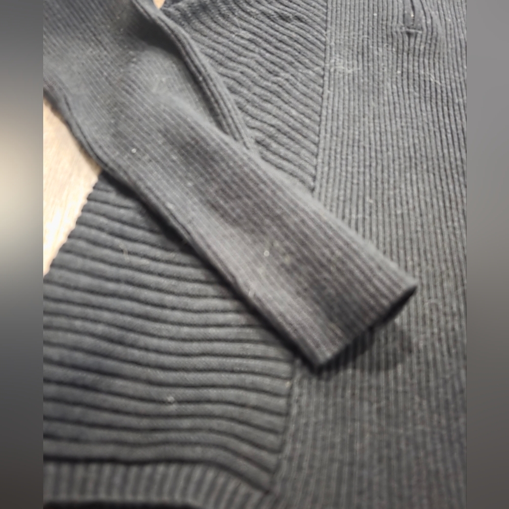 Nwt INC BLACK 1/4 ZIP HIGH NECK SWEATER RIBBED PREPPY 90S Y2K classy Cardigan - Picture 5 of 9